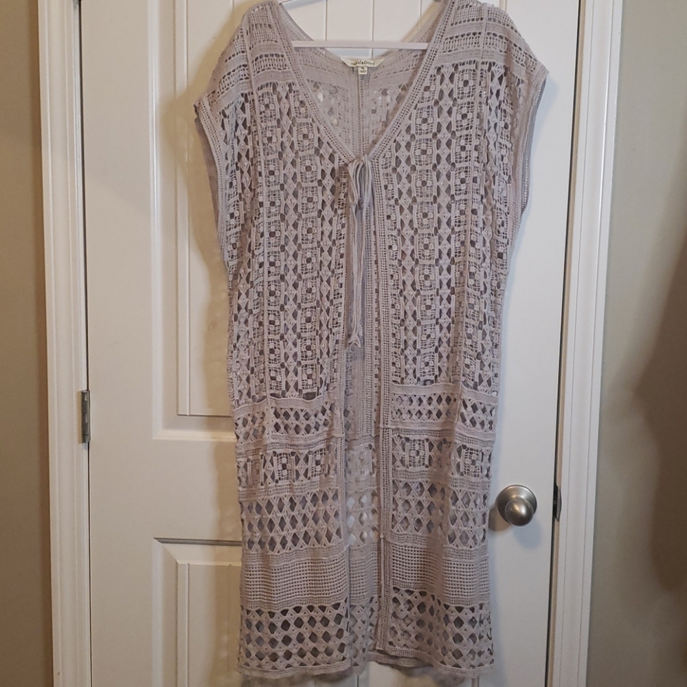 Davi & Dani crocheted long cardigan- M/L